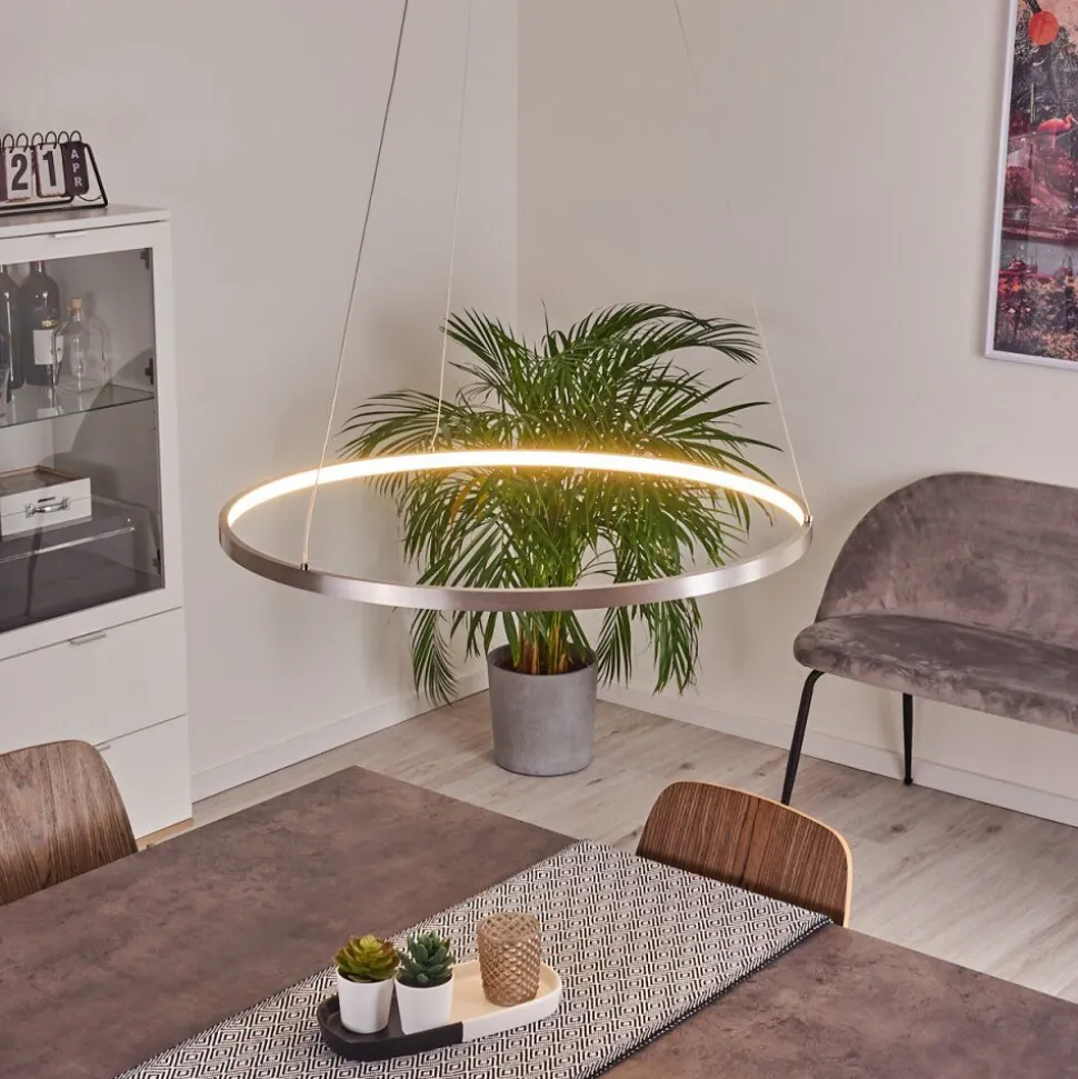 Suspension Calcium Led Nickel Mat, 1 Lumiere