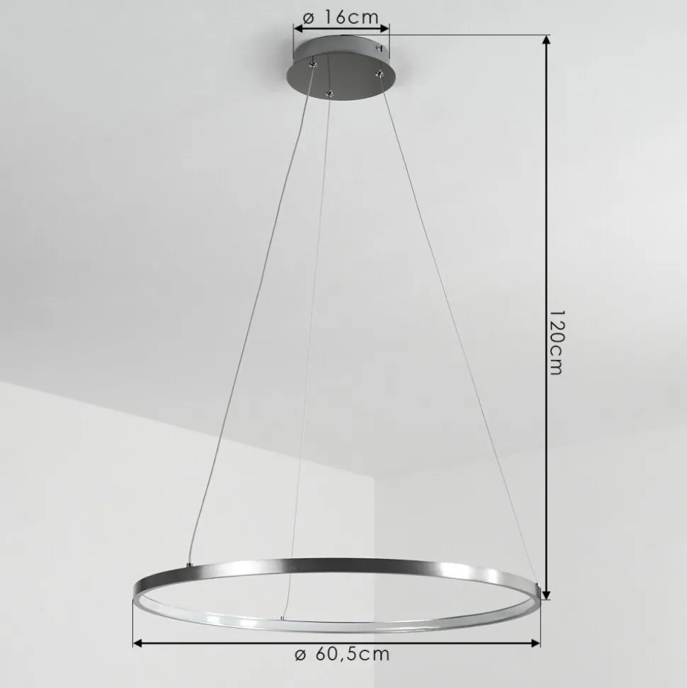 Suspension Calcium Led Nickel Mat, 1 Lumiere