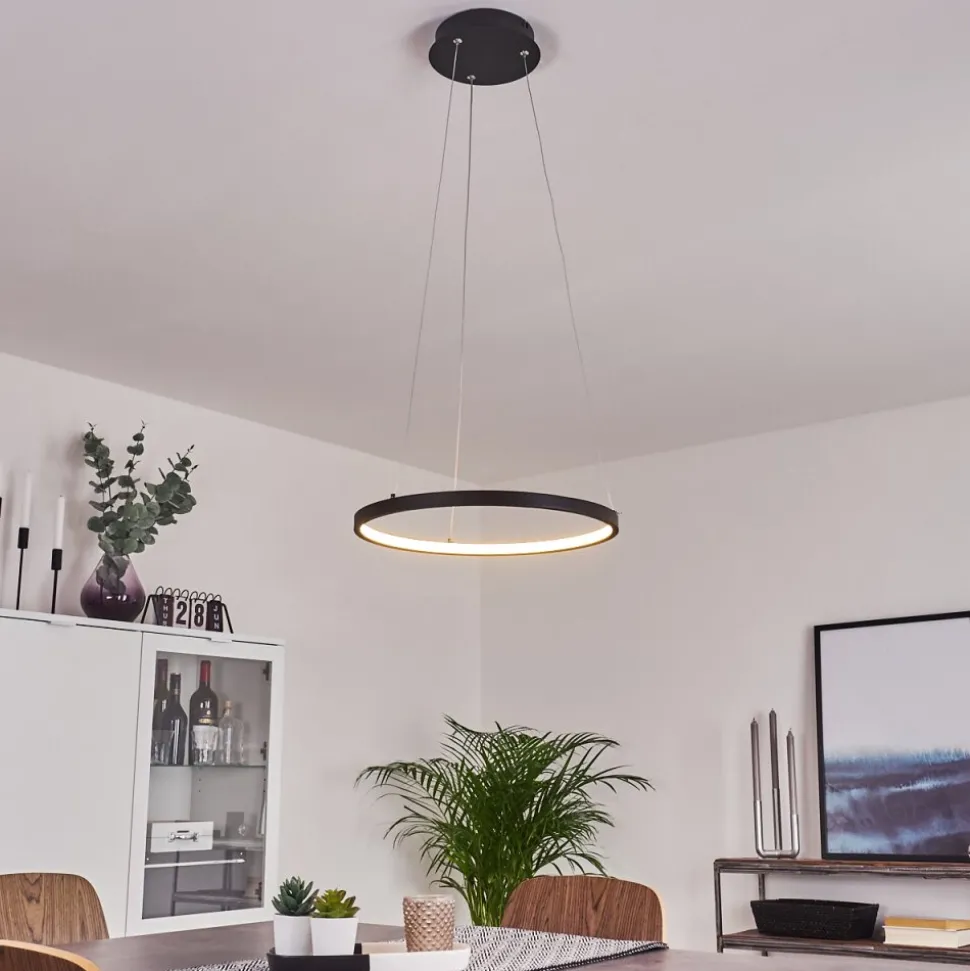 Suspension Calcium Led Noir, 1 Lumiere