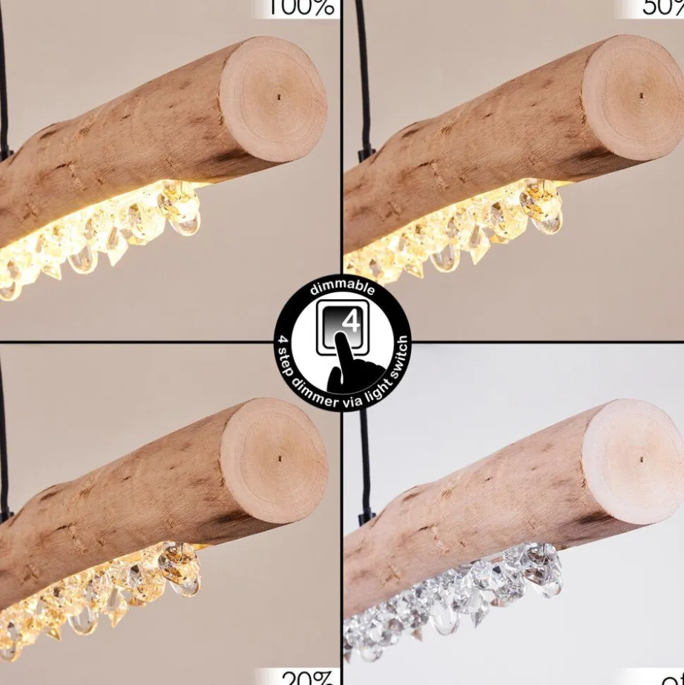 Suspension Calumet Led Brun, Noir, 1 Lumiere