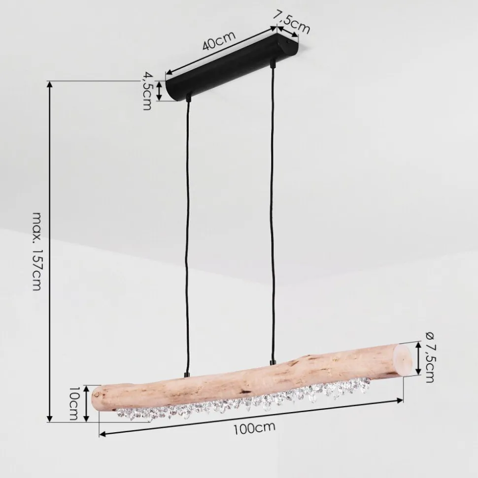 Suspension Calumet Led Brun, Noir, 1 Lumiere