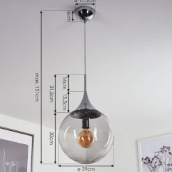 Suspension Calvisi Chrome, 1 Lumiere