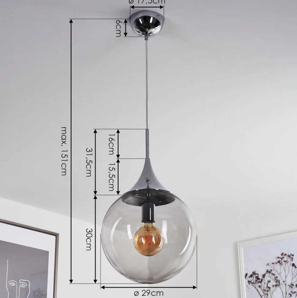 Suspension Calvisi Chrome, 1 Lumiere
