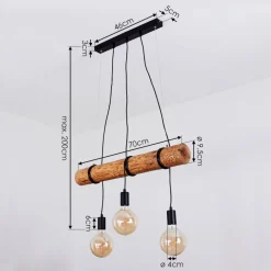 Suspension Canedo Brun, 3 Lumieres
