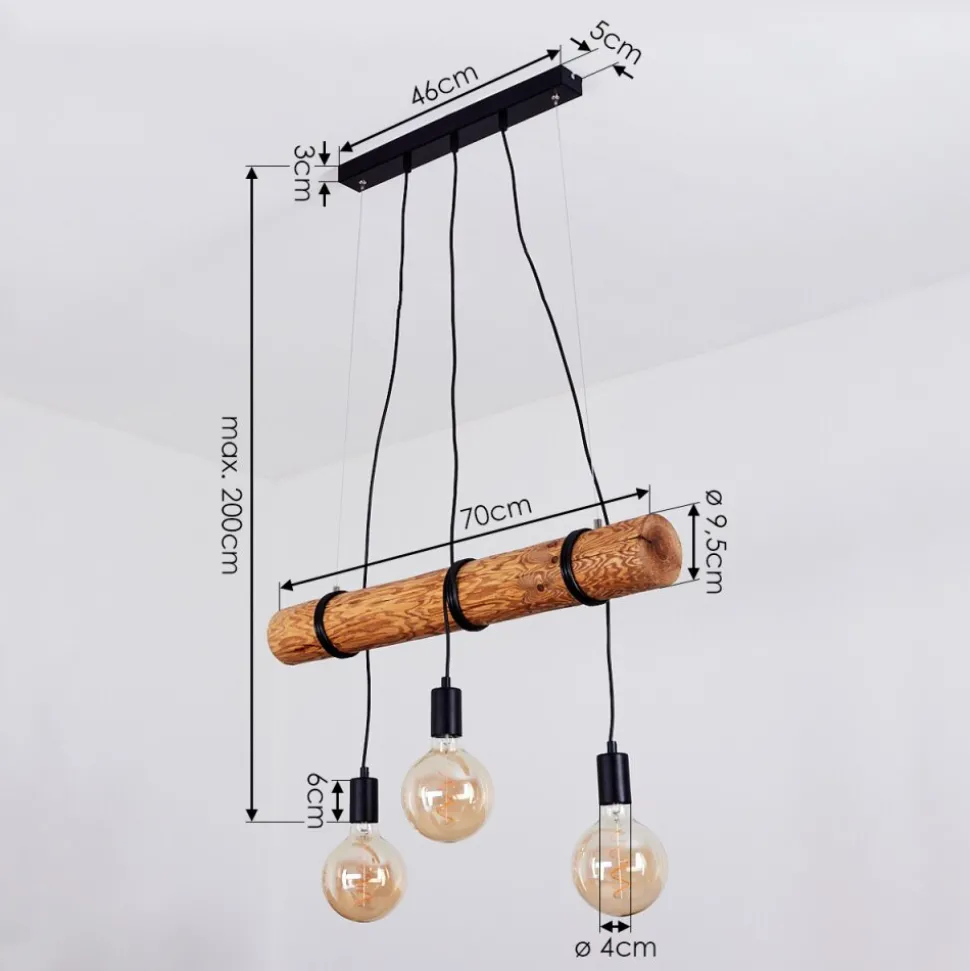 Suspension Canedo Brun, 3 Lumieres