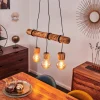 Suspension Canedo Brun Fonce, Noir, 3 Lumieres