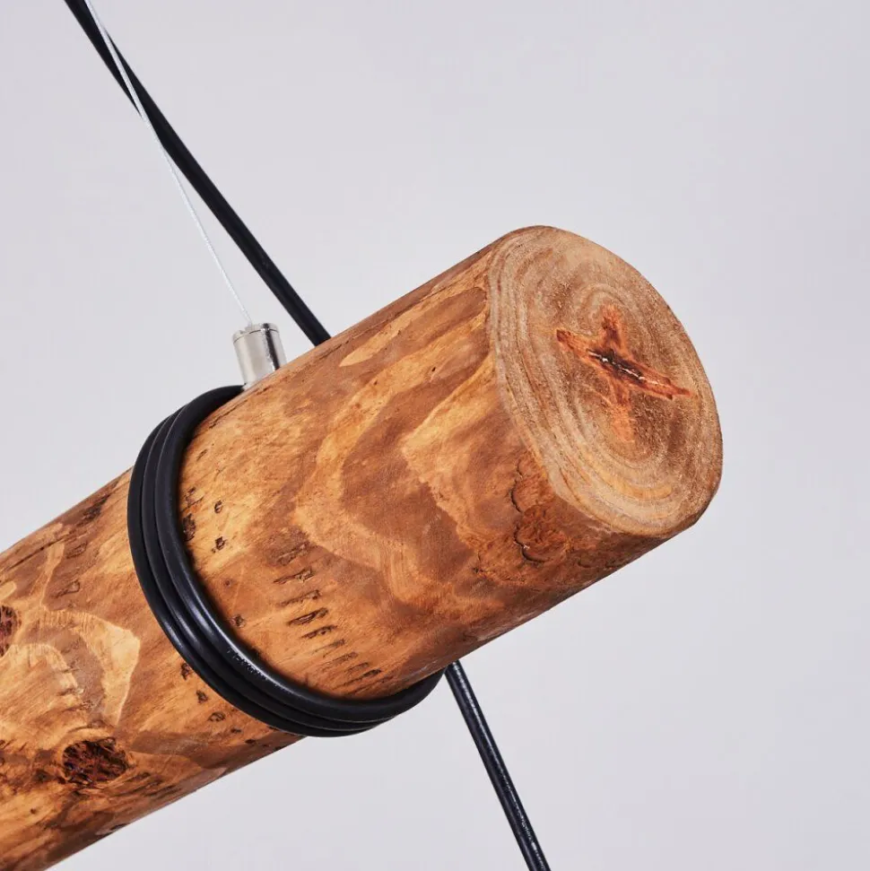 Suspension Canedo Brun Fonce, Noir, 3 Lumieres