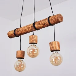Suspension Canedo Brun Fonce, Noir, 3 Lumieres
