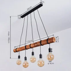 Suspension Canedo Brun, Noir, 5 Lumieres