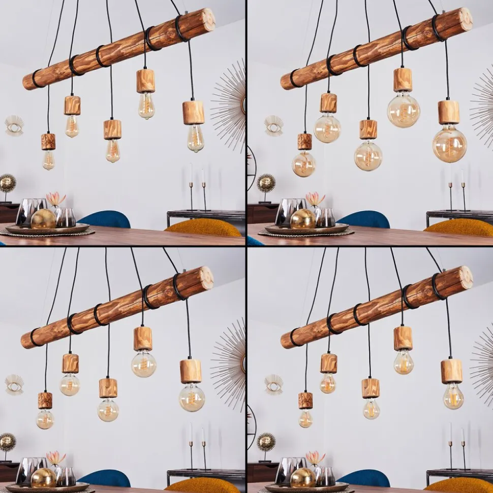 Suspension Canedo Brun, Noir, 5 Lumieres