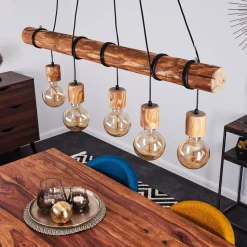 Suspension Canedo Brun, Noir, 5 Lumieres