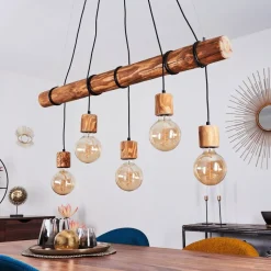 Suspension Canedo Brun, Noir, 5 Lumieres