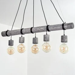 Suspension Canedo Gris, Noir, 5 Lumieres