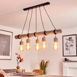 Suspension Canedo Gris, Noir, 5 Lumieres