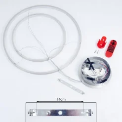 Suspension Canisteo Led Argente, 2 Lumieres, Telecommandes, Changeur De Couleurs