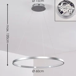 Suspension Canisteo Led Argente, 1 Lumiere