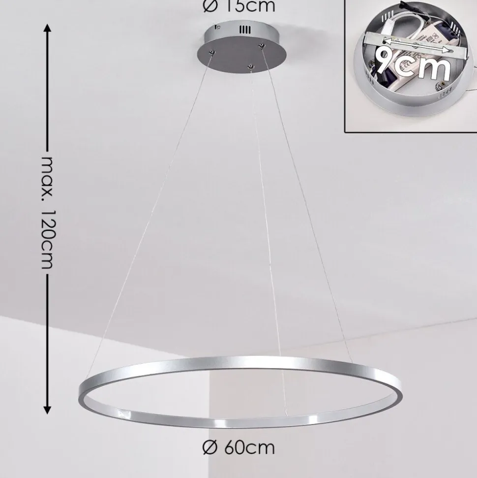 Suspension Canisteo Led Argente, 1 Lumiere