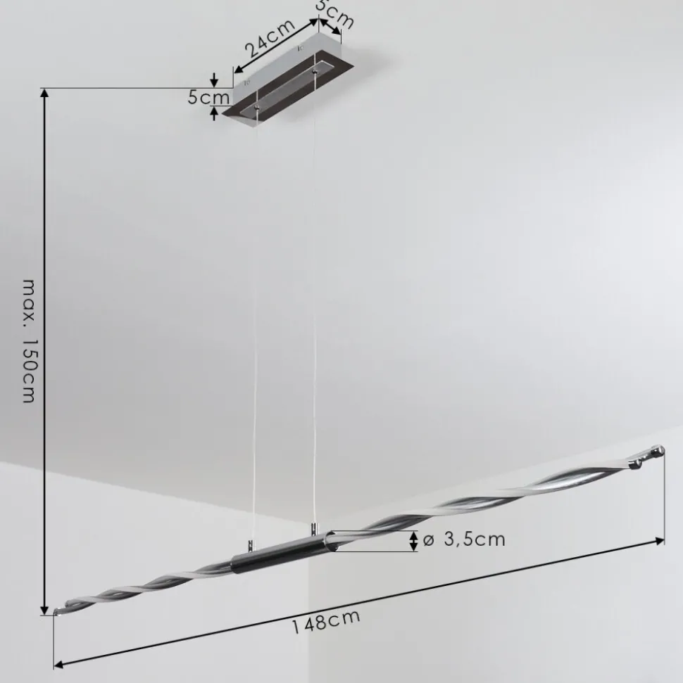 Suspension Carmacks Led Chrome, 4 Lumieres