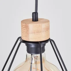 Suspension Carobal Ecru, Noir, 1 Lumiere