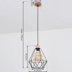 Suspension Carobal Ecru, Noir, 1 Lumiere