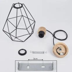 Suspension Carobal Ecru, Noir, 1 Lumiere