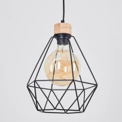 Suspension Carobal Ecru, Noir, 1 Lumiere