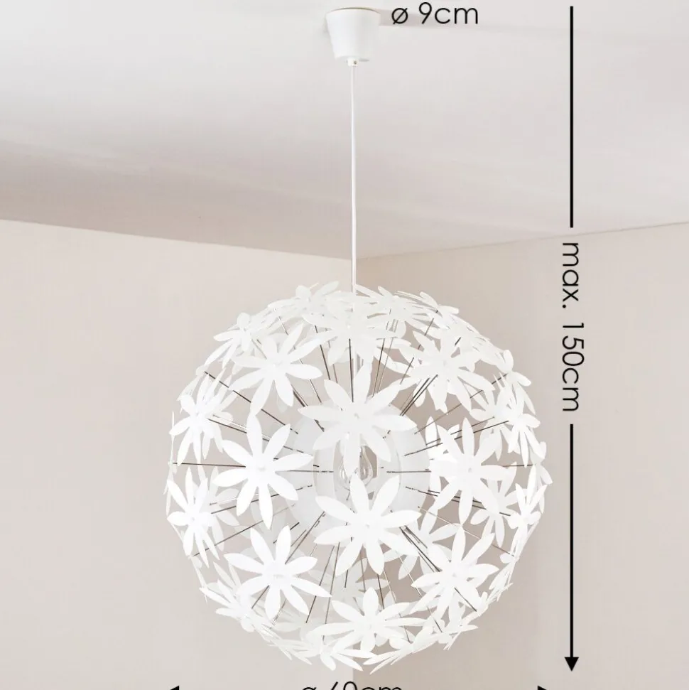 Suspension Chimore Blanc, 1 Lumiere