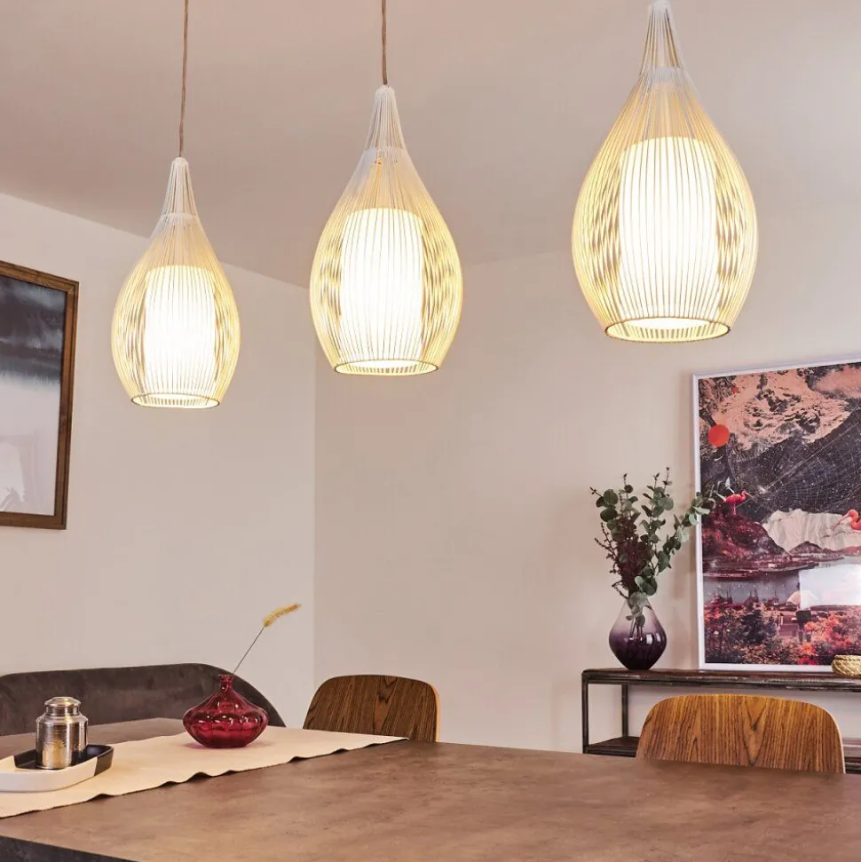 Suspension Chipoc Blanc, 3 Lumieres