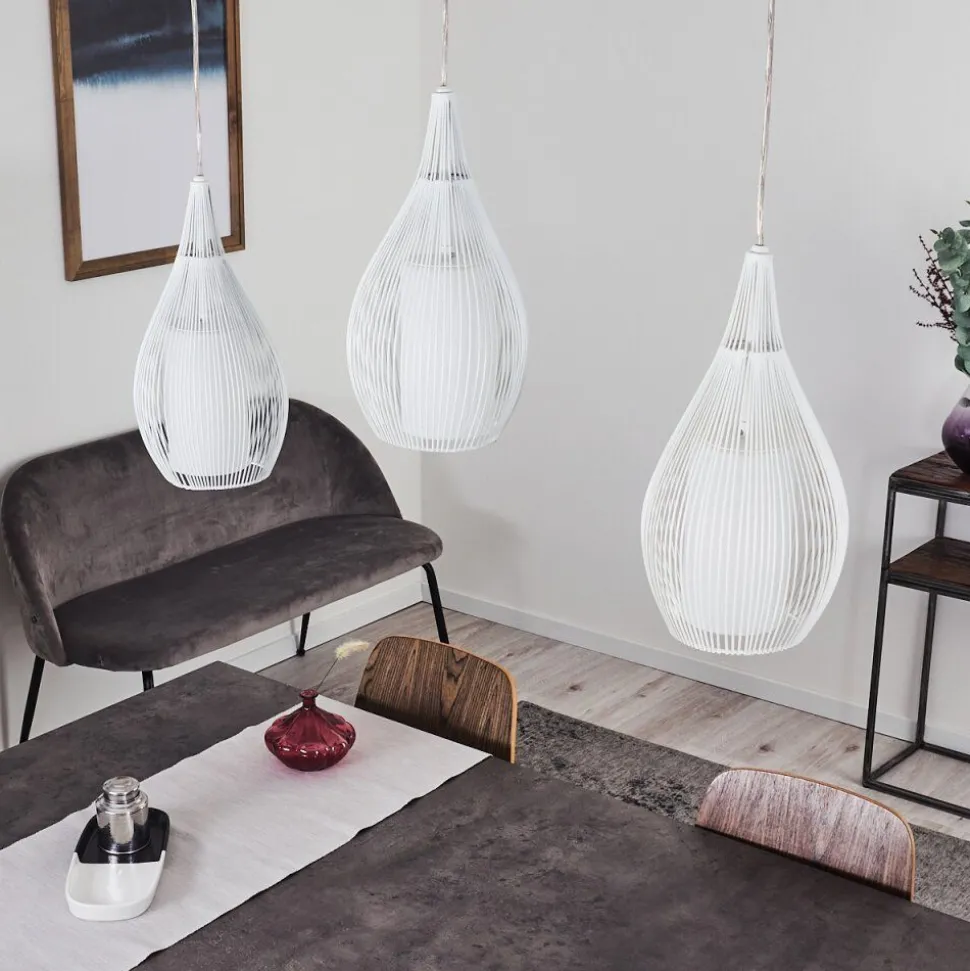 Suspension Chipoc Blanc, 3 Lumieres