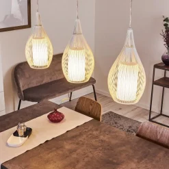 Suspension Chipoc Blanc, 3 Lumieres