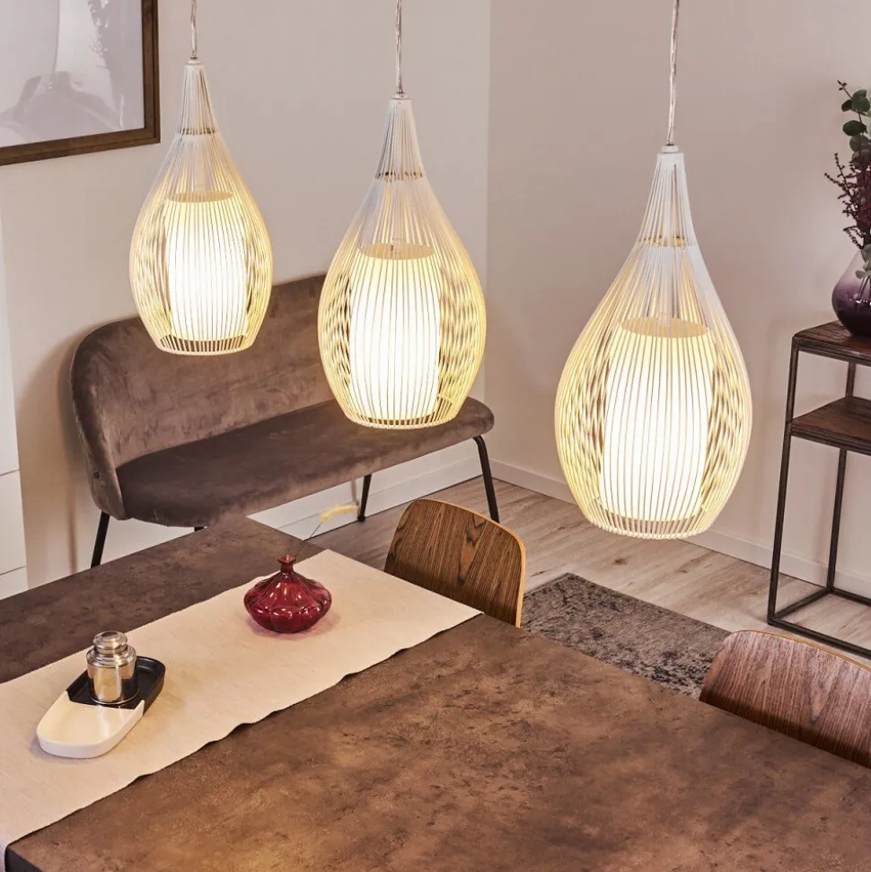 Suspension Chipoc Blanc, 3 Lumieres