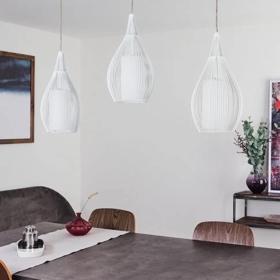Suspension Chipoc Blanc, 3 Lumieres