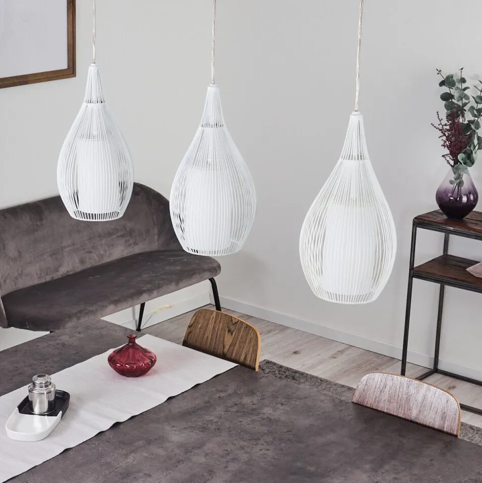 Suspension Chipoc Blanc, 3 Lumieres