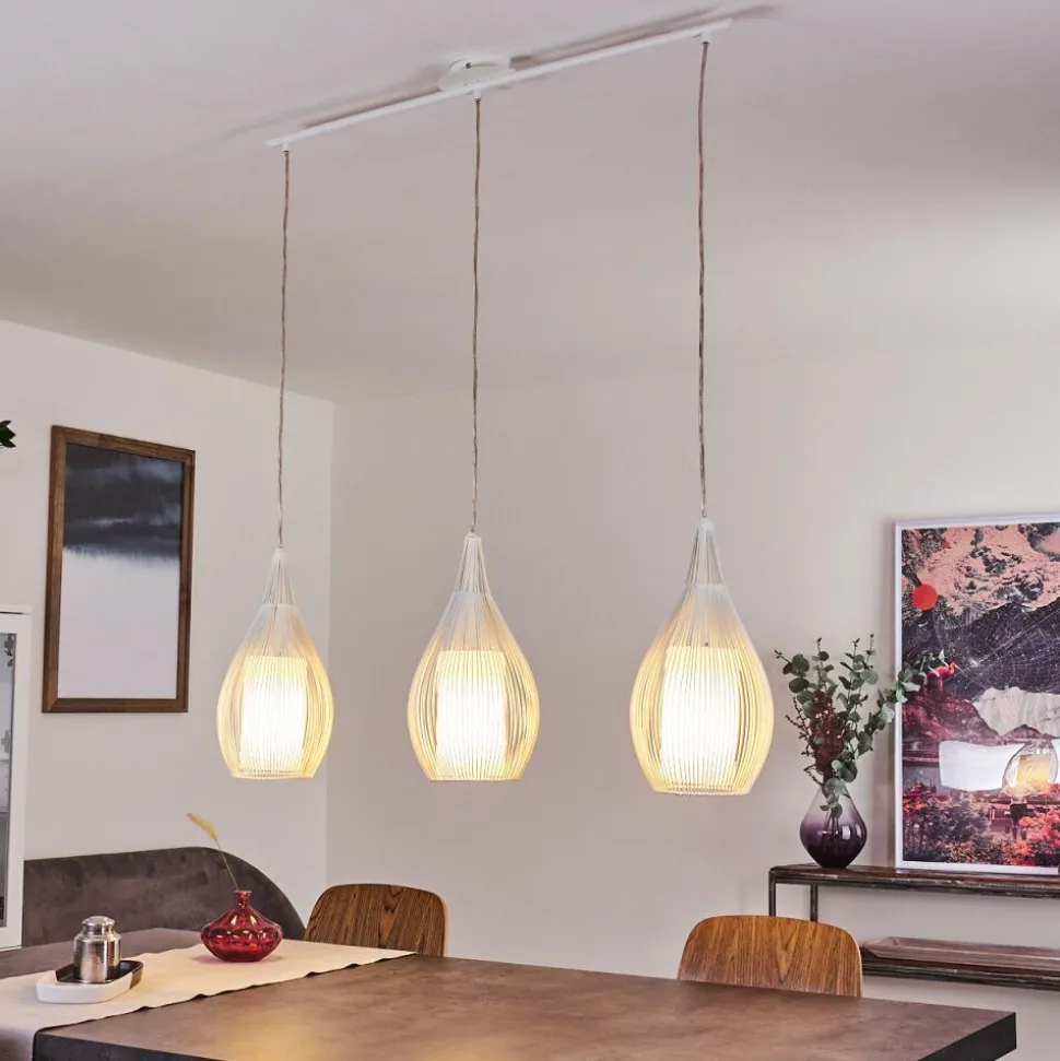 Suspension Chipoc Blanc, 3 Lumieres