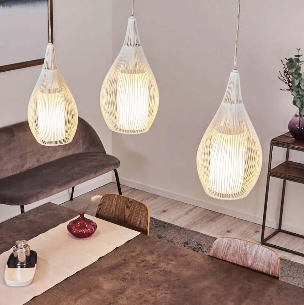 Suspension Chipoc Blanc, 3 Lumieres