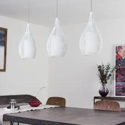 Suspension Chipoc Blanc, 3 Lumieres