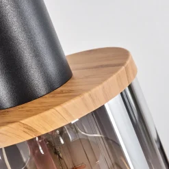 Suspension Classon Couleur Bois, Noir, 4 Lumieres