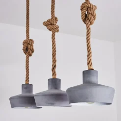 Suspension Colombier Gris, Ecru, 3 Lumieres