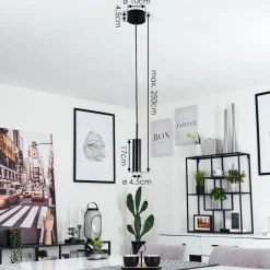 Suspension Dalheim Led Noir, 1 Lumiere
