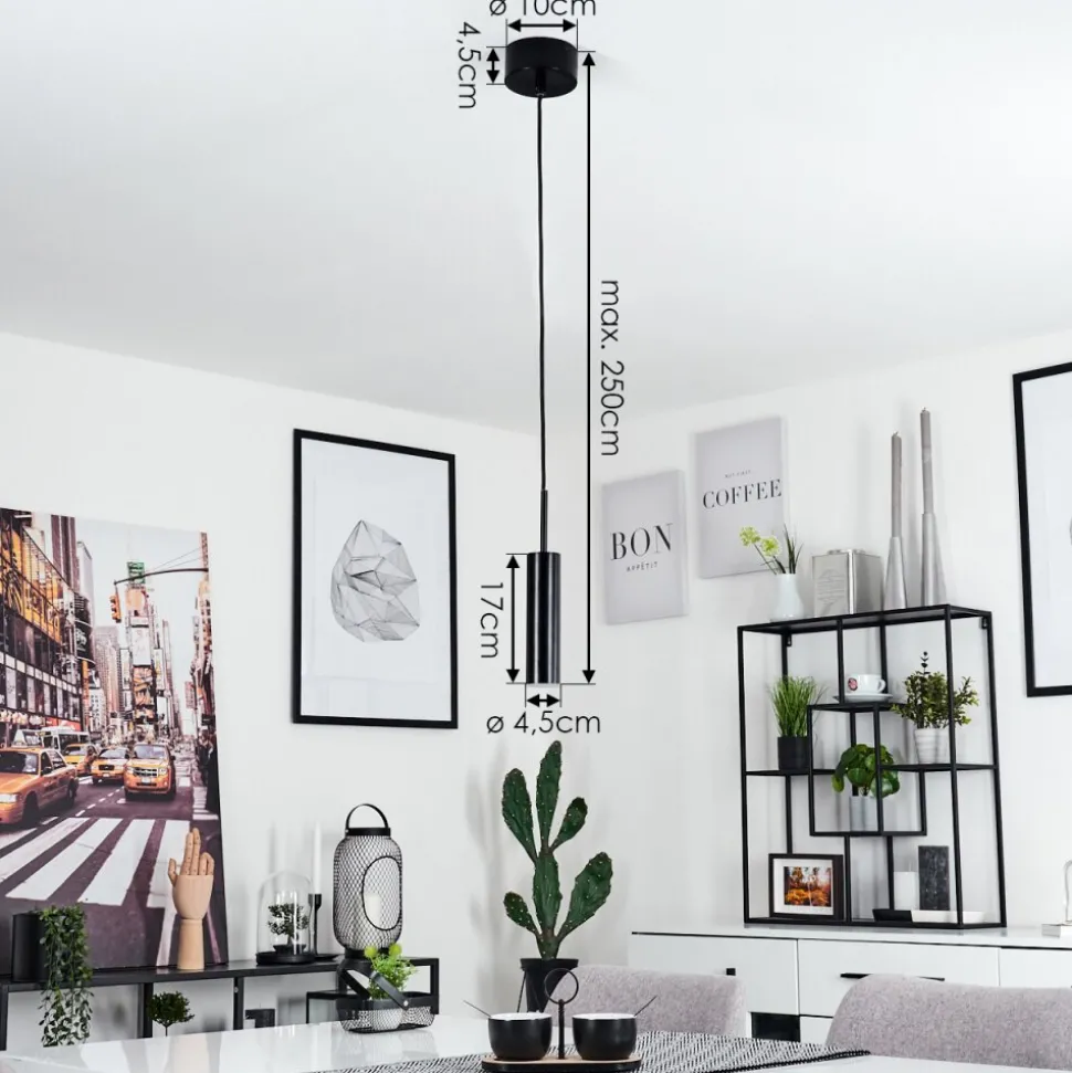 Suspension Dalheim Led Noir, 1 Lumiere