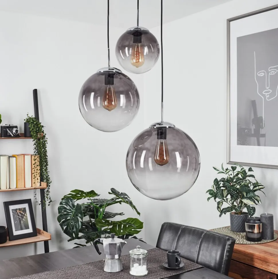 Suspension Degevos Gris, 3 Lumieres