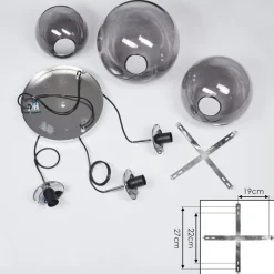 Suspension Degevos Gris, 3 Lumieres