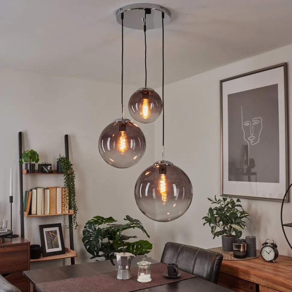 Suspension Degevos Gris, 3 Lumieres