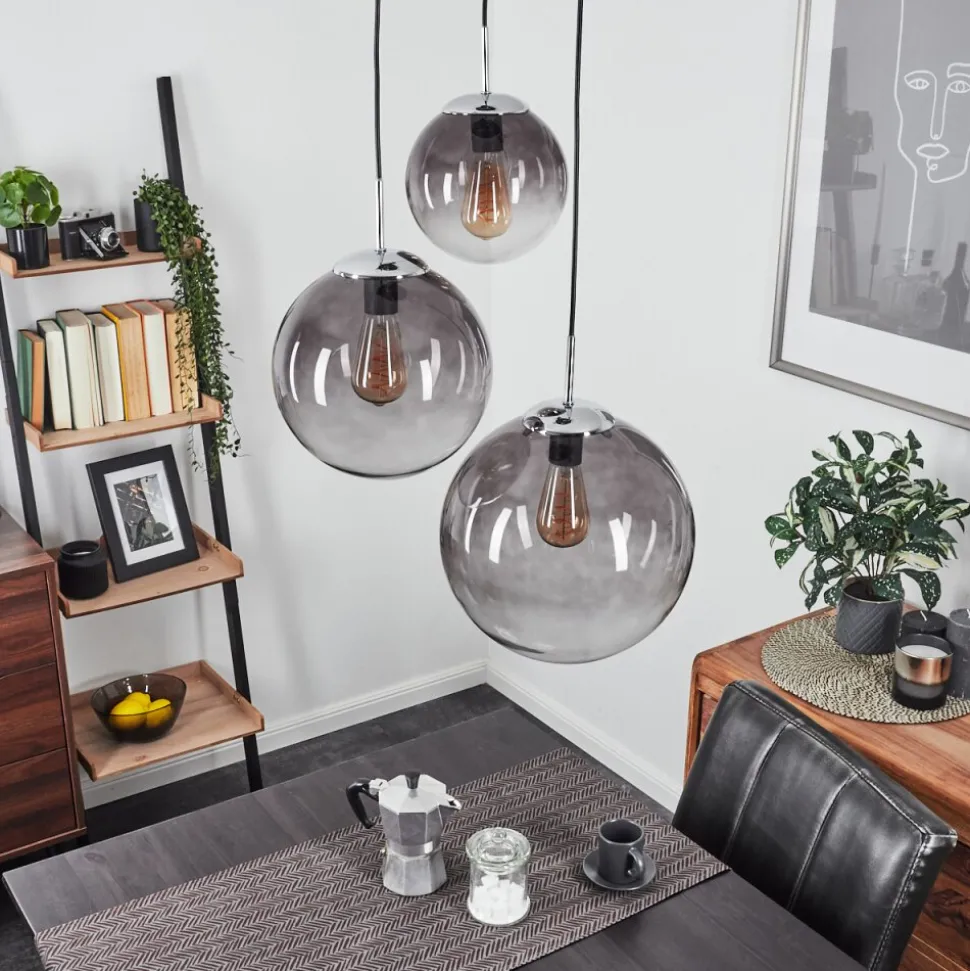 Suspension Degevos Gris, 3 Lumieres