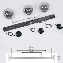 Suspension Doussal Noir, 3 Lumieres