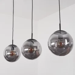 Suspension Doussal Noir, 3 Lumieres