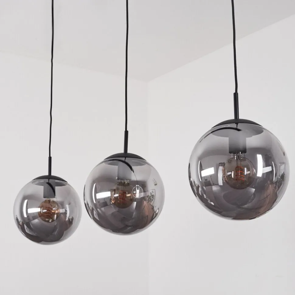 Suspension Doussal Noir, 3 Lumieres