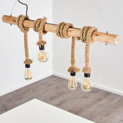 Suspension Etowah Brun, Noir, 4 Lumieres