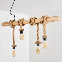 Suspension Etowah Brun, Noir, 4 Lumieres