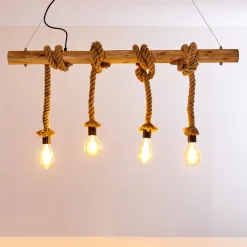 Suspension Etowah Brun, Noir, 4 Lumieres